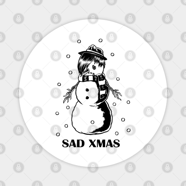 Emo Snowman Magnet by popcornpunk